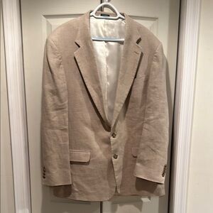 Linen AKA Eddie Bauer Tan Sport Coat Lightweight Blazer Pre-Owned